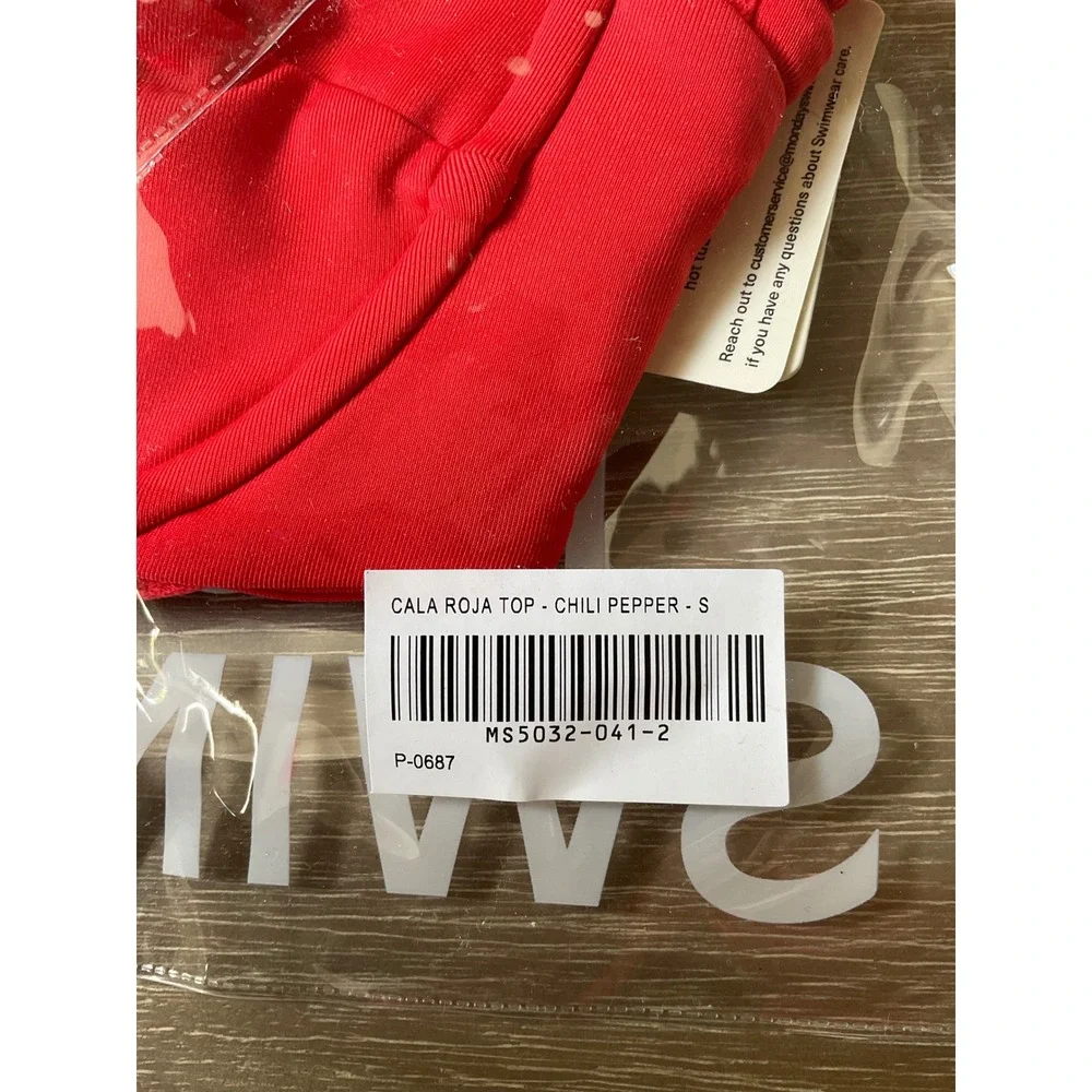 Monday Swimwear Cala Roja Top Chili Pepper Red Size Small New With‎ Tags